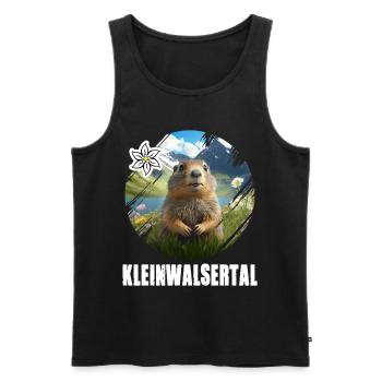 Kleinwalsertal Murmeltier für einen Walser - Männer Premium Bio Tank Top - Schwarz - Vorne - Michal (187cm)
