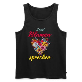 Lasst Blumen Sprechen für eine Floristin - Männer Premium Bio Tank Top - Schwarz - Vorne - Michal (187cm)