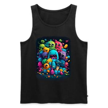 Streetstyle Monster Graffiti Kunst Streetart - Männer Premium Bio Tank Top - Schwarz - Vorne - AI Model Male 178 light (178cm)