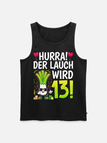 Hurra der Lauch wird 13 - Männer Premium Bio Tank Top - Schwarz