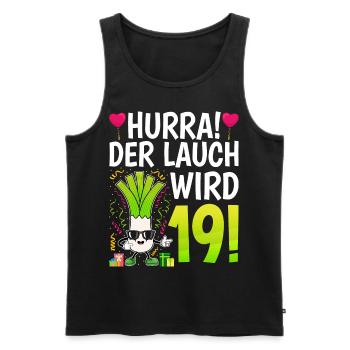 Hurra der Lauch wird 19 - Männer Premium Bio Tank Top - Schwarz - Vorne - Michal (187cm)