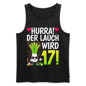 Hurra der Lauch wird 17 - Männer Premium Bio Tank Top - Schwarz - Vorne - AI Model Male 178 light (178cm)