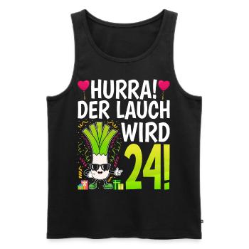 Hurra der Lauch wird 24 - Männer Premium Bio Tank Top - Schwarz - Vorne - AI Model Male 178 light (178cm)