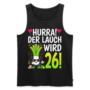 Hurra der Lauch wird 26 - Männer Premium Bio Tank Top - Schwarz - Vorne - Michal (187cm)