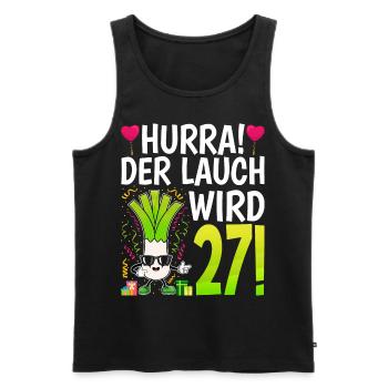 Hurra der Lauch wird 27 - Männer Premium Bio Tank Top - Schwarz - Vorne - AI Model Male 178 light (178cm)