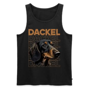 Rauhaardackel Dachshund Hund Hunde Welpe Dackel - Männer Premium Bio Tank Top - Schwarz - Vorne - Michal (187cm)
