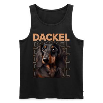 Rauhaardackel Dachshund Hund Hunde Welpe Dackel - Männer Premium Bio Tank Top - Schwarz - Vorne - Michal (187cm)
