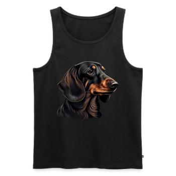 Wire-haired Dachshund Dachshund Dog Dogs Puppy Dachshund - Men's Premium Organic Tank Top - black - Front - Michal (187cm)