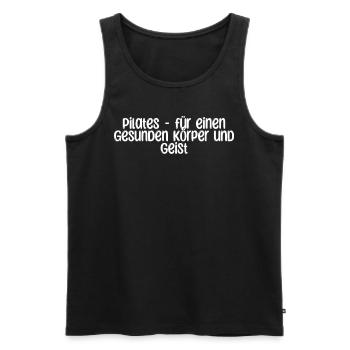 Pilates - Pilates - für einen gesunden Körper und - Männer Premium Bio Tank Top - Schwarz - Vorne - AI Model Male 178 light (178cm)