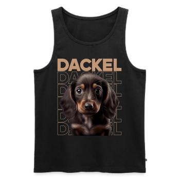 Rauhaardackel Dachshund Hund Hunde Welpe Dackel - Männer Premium Bio Tank Top - Schwarz - Vorne - Michal (187cm)
