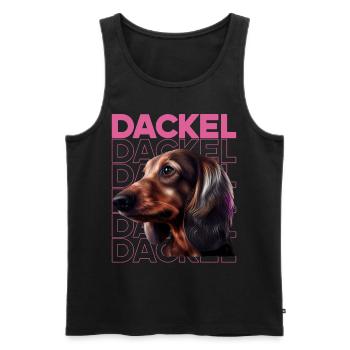 Rauhaardackel Dachshund Hund Hunde Welpe Dackel - Männer Premium Bio Tank Top - Schwarz - Vorne - Michal (187cm)