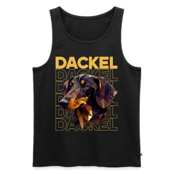 Rauhaardackel Dachshund Hund Hunde Welpe Dackel - Männer Premium Bio Tank Top - Schwarz - Vorne - Michal (187cm)