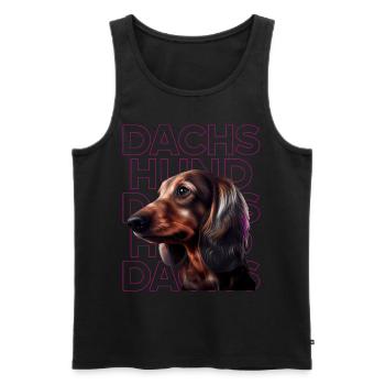 Rauhaardackel Dachshund Hund Hunde Welpe Dackel - Männer Premium Bio Tank Top - Schwarz - Vorne - Michal (187cm)