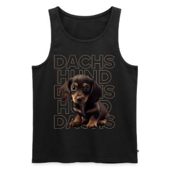 Rauhaardackel Dachshund Hund Hunde Welpe Dackel - Männer Premium Bio Tank Top - Schwarz - Vorne - Michal (187cm)