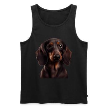 Rauhaardackel Dachshund Hund Hunde Welpe Dackel - Männer Premium Bio Tank Top - Schwarz - Vorne - Michal (187cm)