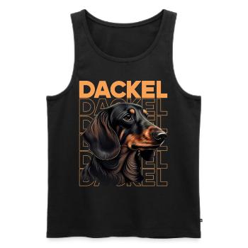 Rauhaardackel Dachshund Hund Hunde Welpe Dackel - Männer Premium Bio Tank Top - Schwarz - Vorne - Michal (187cm)