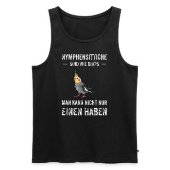 Nymphensittich I Papagei Kakadu Motiv für Vogel - Männer Premium Bio Tank Top - Schwarz - Vorne - AI Model Male 178 light (178cm)