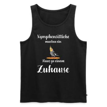 Nymphensittich I Papagei Kakadu Motiv für Vogel - Männer Premium Bio Tank Top - Schwarz - Vorne - AI Model Male 178 light (178cm)