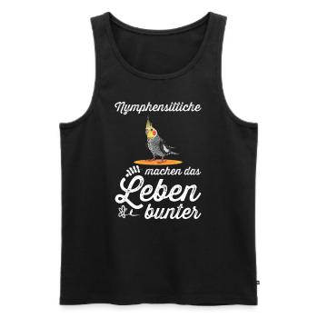 Nymphensittich I Papagei Kakadu Motiv für Vogel - Männer Premium Bio Tank Top - Schwarz - Vorne - AI Model Male 178 light (178cm)