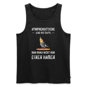 Nymphensittich I Papagei Kakadu Motiv für Vogel - Männer Premium Bio Tank Top - Schwarz - Vorne - AI Model Male 178 light (178cm)