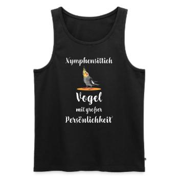 Nymphensittich I Papagei Kakadu Motiv für Vogel - Männer Premium Bio Tank Top - Schwarz - Vorne - AI Model Male 178 light (178cm)