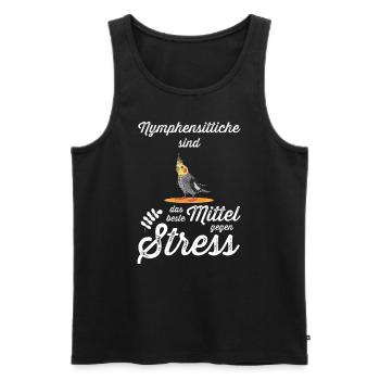 Nymphensittich I Papagei Kakadu Motiv für Vogel - Männer Premium Bio Tank Top - Schwarz - Vorne - AI Model Male 178 light (178cm)