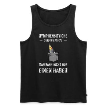 Nymphensittich I Papagei Kakadu Motiv für Vogel - Männer Premium Bio Tank Top - Schwarz - Vorne - AI Model Male 178 light (178cm)