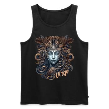 Vierge Fille Déesse Grecque Astrologie Signe Zodiaque Sym - Débardeur bio Premium Homme - noir - Devant - AI Model Male 178 light (178cm)