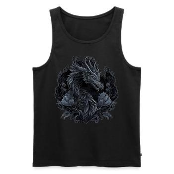 Dragon Gothique Chinois Nouvel An Chinois Zodiac Spir - Débardeur bio Premium Homme - noir - Devant - AI Model Male 178 light (178cm)