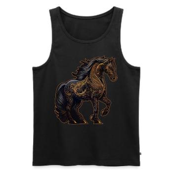 Chinese Zodiac Horse Spirit Animal Mythology Horos - Men's Premium Organic Tank Top - black - Front - AI Model Male 178 light (178cm)