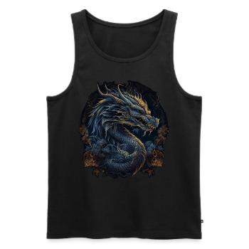 Traditional Chinese Dragon Zodiac Astrology Lunar - Men's Premium Organic Tank Top - black - Front - Michal (187cm)