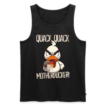 Quack Quack Motherducker Ente mit Mittelfinger - Männer Premium Bio Tank Top - Schwarz - Vorne - AI Model Male 178 light (178cm)