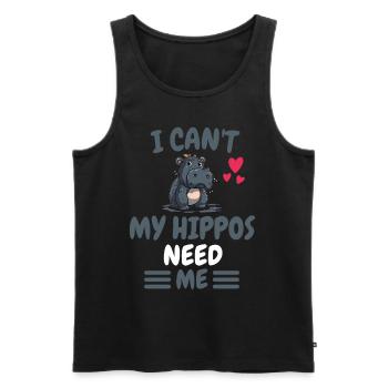 Ich kann nicht Afrika Tier Hippo Geschenk Nilpferd - Männer Premium Bio Tank Top - Schwarz - Vorne - Michal (187cm)