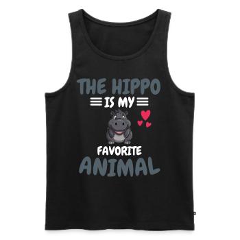 Animal préféré Hippo Lover Cadeau Hippopotame - Débardeur bio Premium Homme - noir - Devant - Michal (187cm)