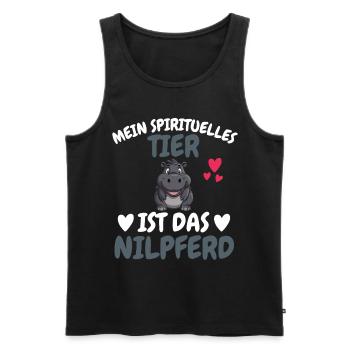 Hippo Afrika Tier Lustiges Geschenk Nilpferd - Männer Premium Bio Tank Top - Schwarz - Vorne - Michal (187cm)