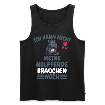 Afrika Tier Lustiges Nilpferd Geschenk Hippo - Männer Premium Bio Tank Top - Schwarz - Vorne - Michal (187cm)