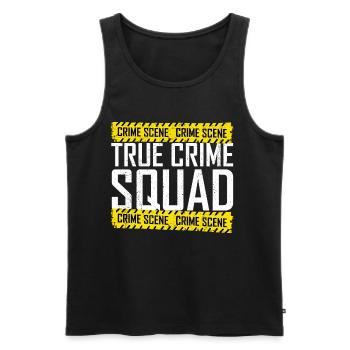 True Crime Squad - Männer Premium Bio Tank Top - Schwarz - Vorne - AI Model Male 178 light (178cm)