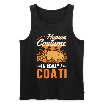 Coati Costume Humain Halloween Coati Proboscis - Débardeur bio Premium Homme - noir - Devant - Michal (187cm)