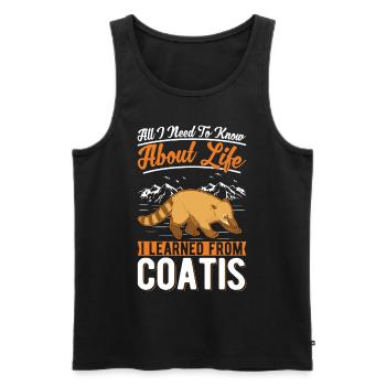 Coati Cadeau Proboscis Coati - Débardeur bio Premium Homme - noir - Devant - Michal (187cm)