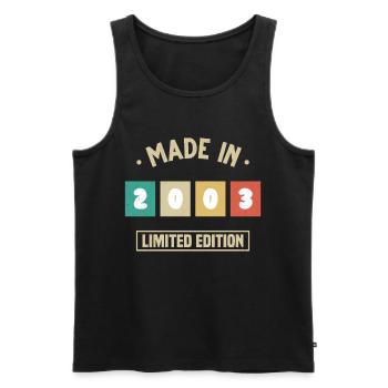 Jahrgang 2003 Geburtstagsgeschenk 2003 - Männer Premium Bio Tank Top - Schwarz - Vorne - AI Model Male 178 light (178cm)
