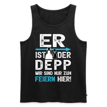 JGA T-Shirt Männer Junggesellenabschied Polterer - Männer Premium Bio Tank Top - Schwarz - Vorne - Michal (187cm)