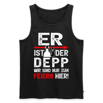 Junggesellenabschied Männer T-Shirt JGA Poltern - Männer Premium Bio Tank Top - Schwarz - Vorne - Michal (187cm)