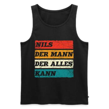 Nils Der Mann Der Alles Kann Vorname Nils - Männer Premium Bio Tank Top - Schwarz - Vorne - AI Model Male 178 light (178cm)