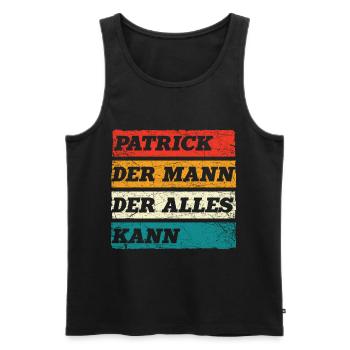 Patrick Der Mann Der Alles Kann Vorname Patrick - Männer Premium Bio Tank Top - Schwarz - Vorne - Michal (187cm)