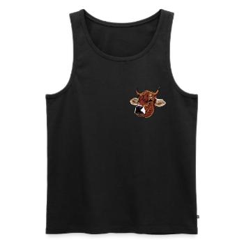 Impression de motifs de ferme de vaches - Débardeur bio Premium Homme - noir - Devant - Michal (187cm)