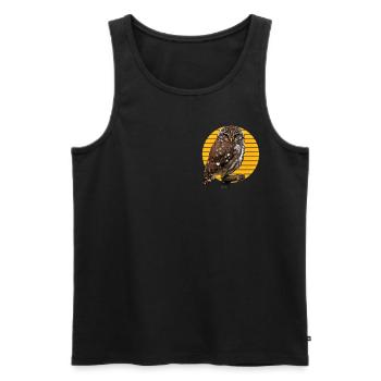 Eule Tierwelt Waldtier wildes Tier Motiv - Männer Premium Bio Tank Top - Schwarz - Vorne - AI Model Male 178 light (178cm)