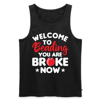 Beaded Beadwork Jeweller Jewellery Maker - Men's Premium Organic Tank Top - black - Front - AI Model Male 178 light (178cm)