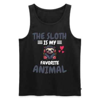 Lieblingstier Tropisches Tier Geschenk Faultier - Männer Premium Bio Tank Top - Schwarz - Vorne - Michal (187cm)