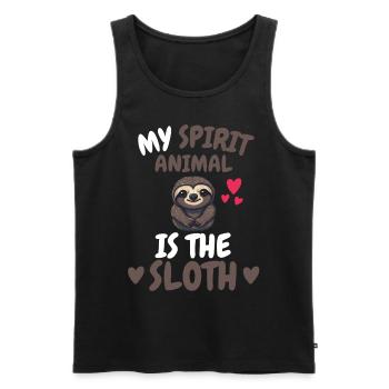 Lazy My Spiritual Animal Gift Sloth - Men's Premium Organic Tank Top - black - Front - Michal (187cm)