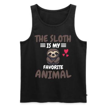 Animal préféré Cadeau animal tropical paresseux - Débardeur bio Premium Homme - noir - Devant - AI Model Male 178 light (178cm)